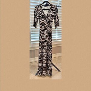 Zebra Print Long Sleeve Dress